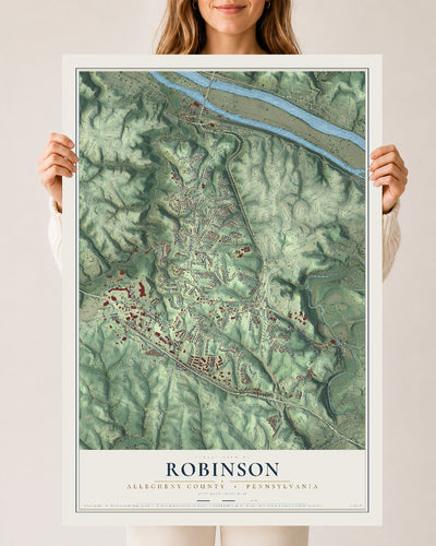 Map of Robinson, Allegheny County, Pennsylvania, 24 x 36 inch unframed archival matte print