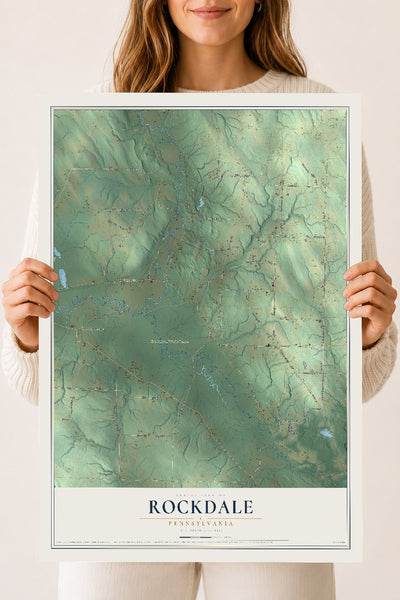 Map of Rockdale, Pennsylvania, 18 x 24 inch unframed archival matte print