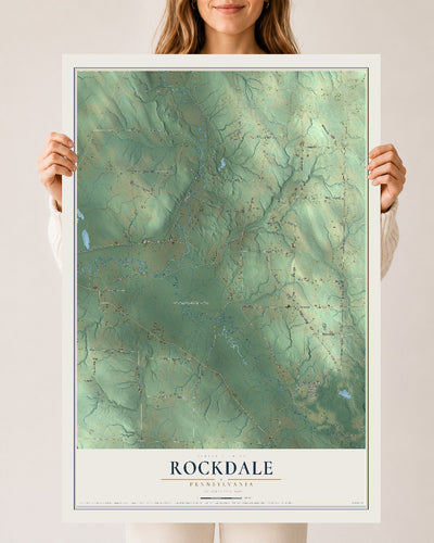 Map of Rockdale, Pennsylvania, 24 x 36 inch unframed archival matte print