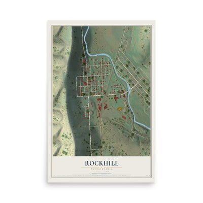Map of Rockhill, Pennsylvania, 12 x 18 inch unframed archival matte print