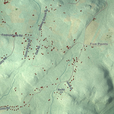 Second close-up of the map of Rockland, Berks County, Pennsylvania print showing more streets and buildings