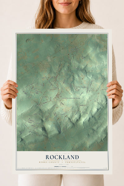 Map of Rockland, Berks County, Pennsylvania, 18 x 24 inch unframed archival matte print