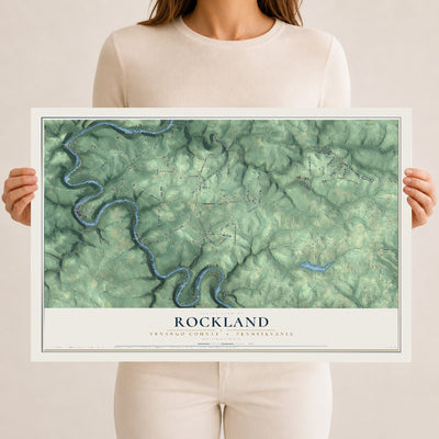 Map of Rockland, Venango County, Pennsylvania, 12 x 18 inch unframed archival matte print