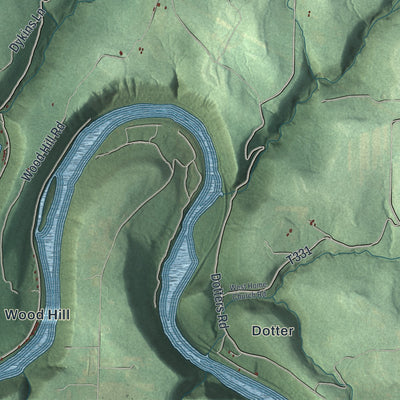 Second close-up of the map of Rockland, Venango County, Pennsylvania print showing more streets and buildings