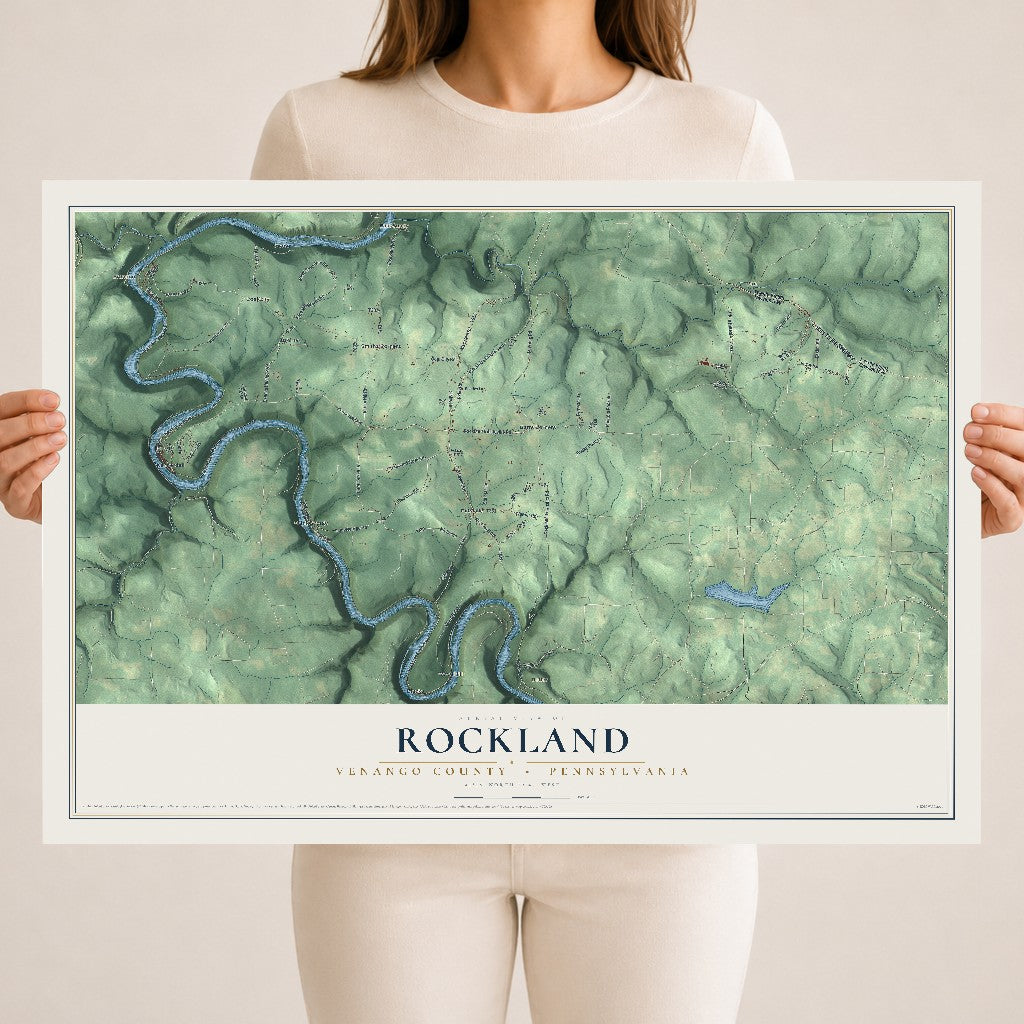 Map of Rockland, Venango County, Pennsylvania, 18 x 24 inch unframed archival matte print
