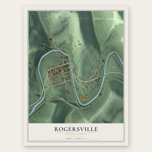 Rogersville, Pennsylvania map print, the full design