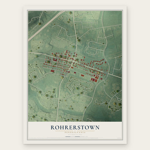 Rohrerstown, Pennsylvania map print, the full design