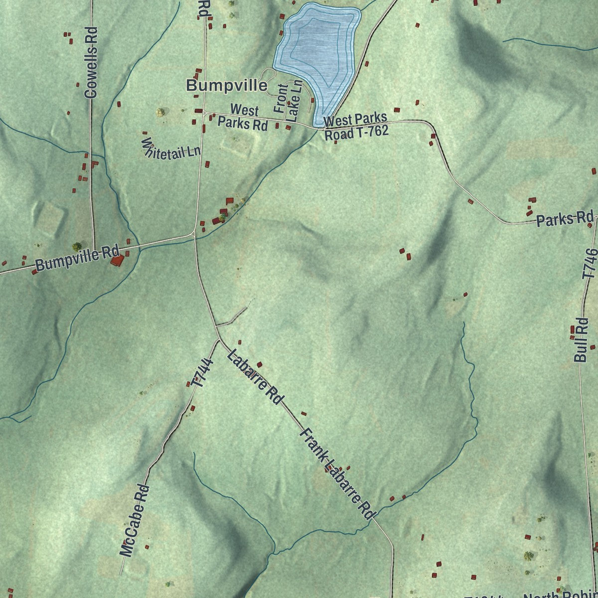 Close-up of the map of Rome, Bradford County, Pennsylvania print showing street and building detail
