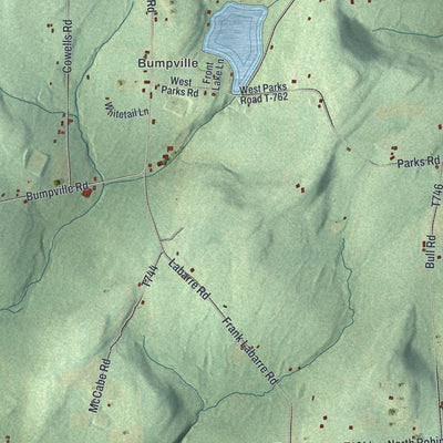 Close-up of the map of Rome, Bradford County, Pennsylvania print showing street and building detail