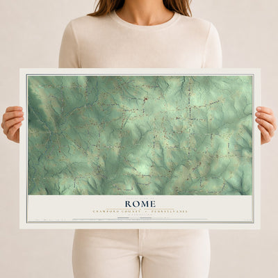 Map of Rome, Crawford County, Pennsylvania, 12 x 18 inch unframed archival matte print