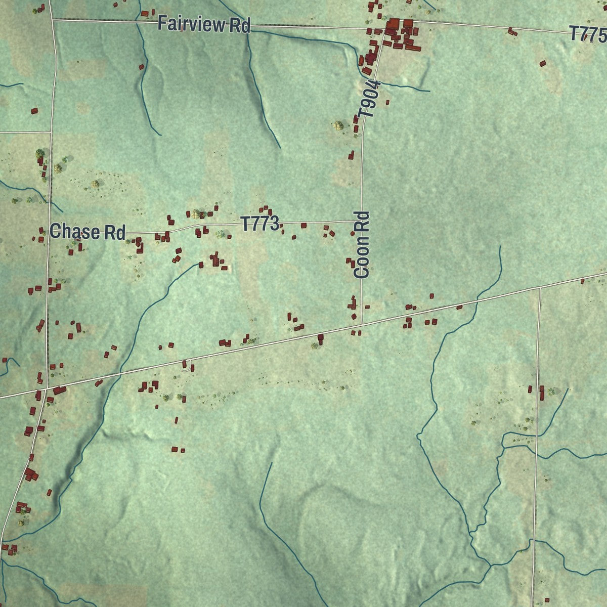 Second close-up of the map of Rome, Crawford County, Pennsylvania print showing more streets and buildings