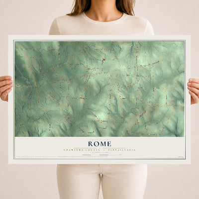 Map of Rome, Crawford County, Pennsylvania, 18 x 24 inch unframed archival matte print