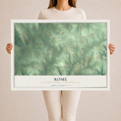 Map of Rome, Crawford County, Pennsylvania, 24 x 36 inch unframed archival matte print