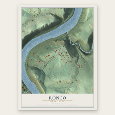 Ronco, Pennsylvania map print, the full design