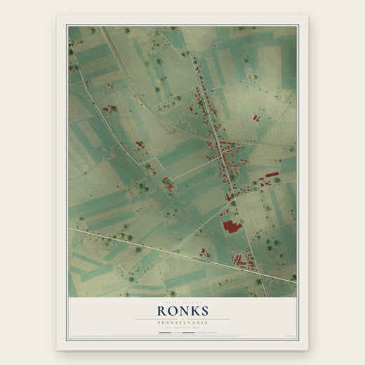 Ronks, Pennsylvania map print, the full design