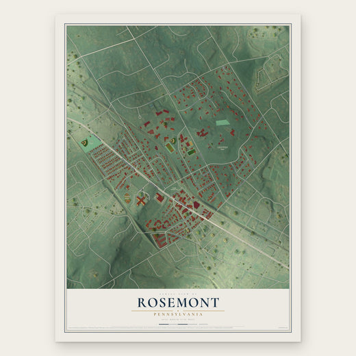 Rosemont, Pennsylvania map print, the full design