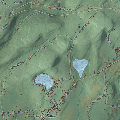Close-up of the map of Ross, Luzerne County, Pennsylvania print showing street and building detail