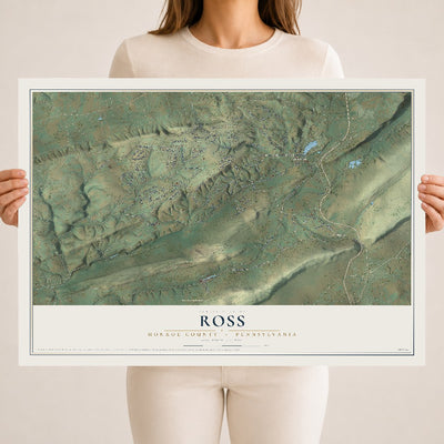 Map of Ross, Monroe County, Pennsylvania, 18 x 24 inch unframed archival matte print