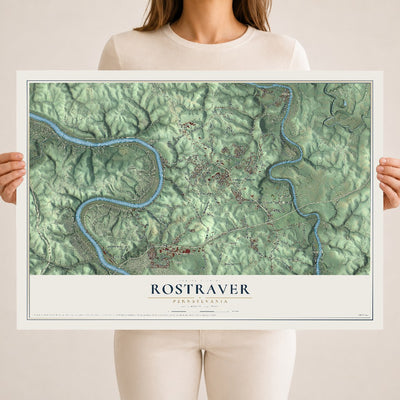 Map of Rostraver, Pennsylvania, 18 x 24 inch unframed archival matte print