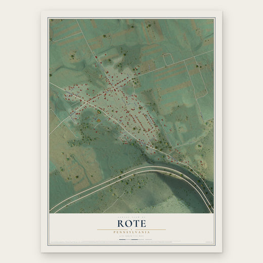 Rote, Pennsylvania map print, the full design