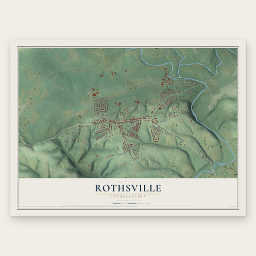 Rothsville, Pennsylvania map print, the full design