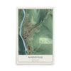 Map of Rouseville, Pennsylvania, 12 x 18 inch unframed archival matte print