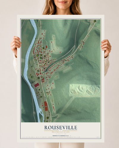 Map of Rouseville, Pennsylvania, 24 x 36 inch unframed archival matte print