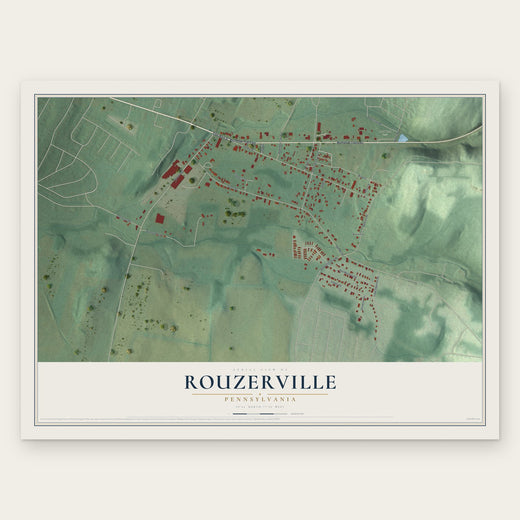 Rouzerville, Pennsylvania map print, the full design