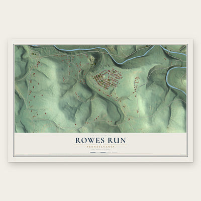 Rowes Run, Pennsylvania map print, the full design
