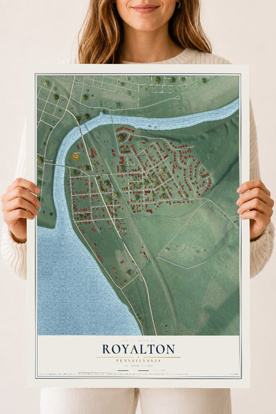 Map of Royalton, Pennsylvania, 18 x 24 inch unframed archival matte print