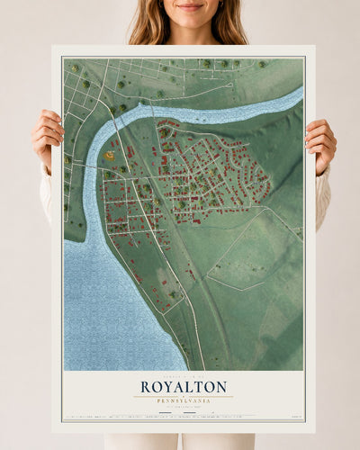 Map of Royalton, Pennsylvania, 24 x 36 inch unframed archival matte print