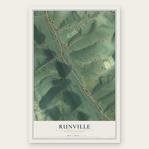 Runville, Pennsylvania map print, the full design