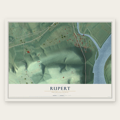 Rupert, Pennsylvania map print, the full design