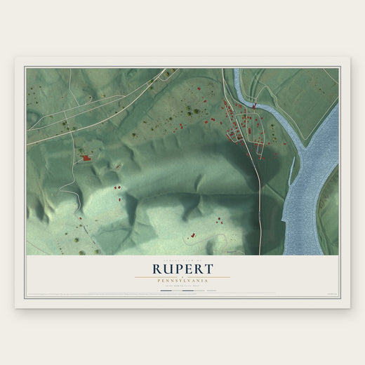 Rupert, Pennsylvania map print, the full design