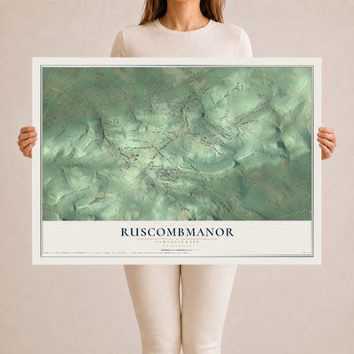 Map of Ruscombmanor, Pennsylvania, 24 x 36 inch unframed archival matte print