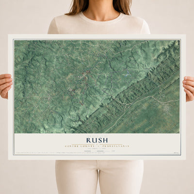 Map of Rush, Centre County, Pennsylvania, 18 x 24 inch unframed archival matte print