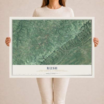 Map of Rush, Centre County, Pennsylvania, 24 x 36 inch unframed archival matte print
