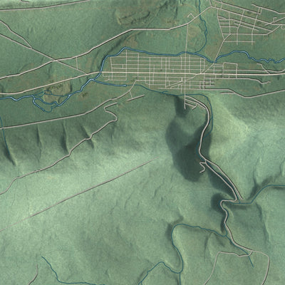 Second close-up of the map of Rush, Dauphin County, Pennsylvania print showing more streets and buildings