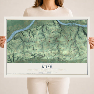Map of Rush, Northumberland County, Pennsylvania, 18 x 24 inch unframed archival matte print
