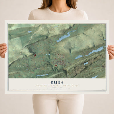 Map of Rush, Schuylkill County, Pennsylvania, 18 x 24 inch unframed archival matte print