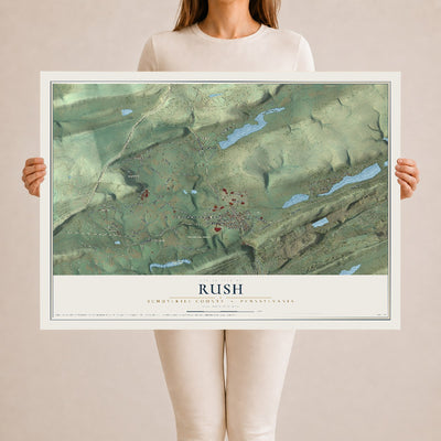 Map of Rush, Schuylkill County, Pennsylvania, 24 x 36 inch unframed archival matte print
