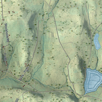 Close-up of the map of Rush, Susquehanna County, Pennsylvania print showing street and building detail