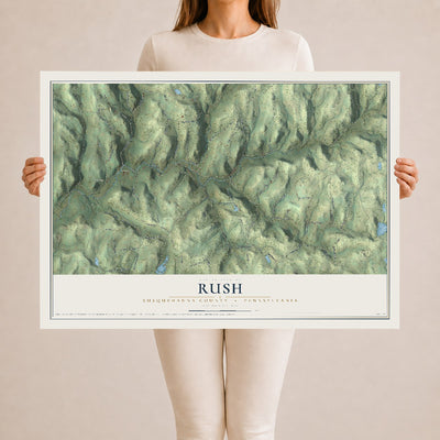 Map of Rush, Susquehanna County, Pennsylvania, 24 x 36 inch unframed archival matte print