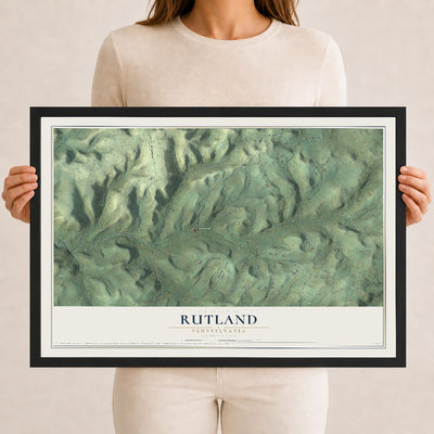 Map of Rutland, Pennsylvania, 12 x 18 inch print in a black wood frame
