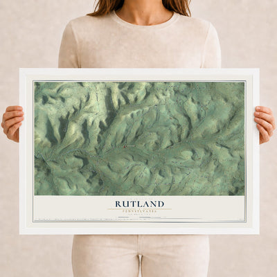 Map of Rutland, Pennsylvania, 12 x 18 inch print in a white wood frame