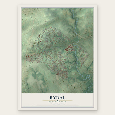 Rydal, Pennsylvania map print, the full design