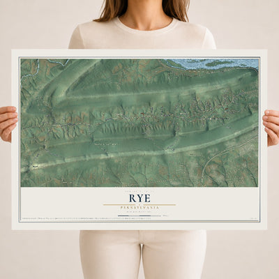 Map of Rye, Pennsylvania, 18 x 24 inch unframed archival matte print