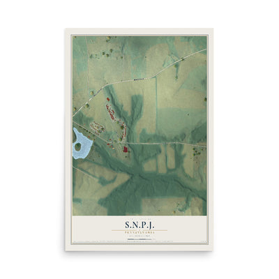 Map of S.N.P.J., Pennsylvania, 12 x 18 inch unframed archival matte print