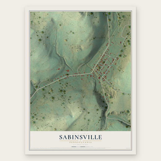 Sabinsville, Pennsylvania map print, the full design