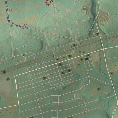Second close-up of the map of Sadsbury, Chester County, Pennsylvania print showing more streets and buildings
